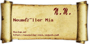Neumüller Mia névjegykártya
